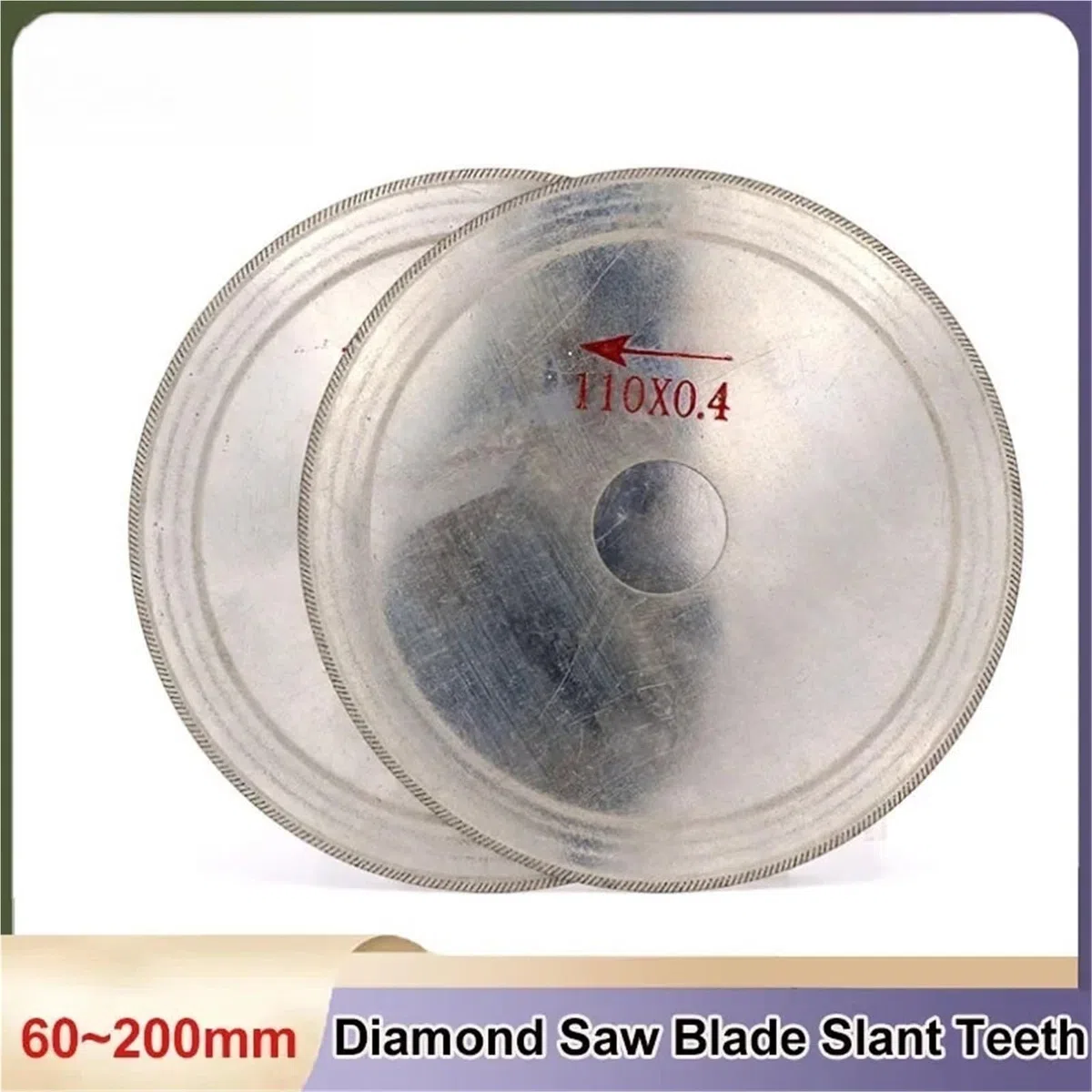 1 Stück 60 mm - 200 mm ultradünnes Diamantsägeblatt mit schrägen Zähnen, Schneidwerkzeug for Schneiden von Glas, Stein, Bernstein, Kristall, Edelstein(200x25x0.3mm)