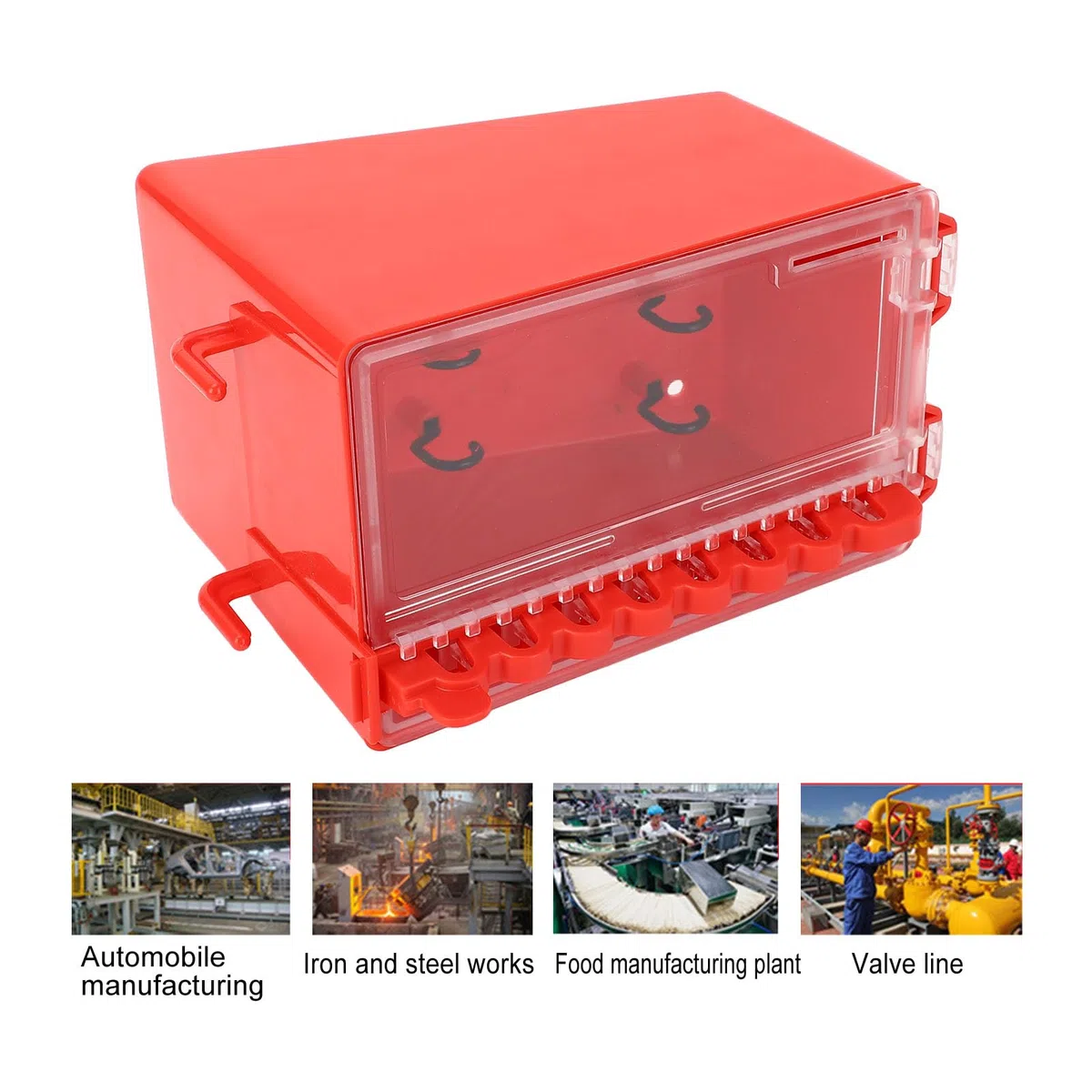 Lockout Tagout Gruppenschlosskasten, Lockout Tagout Loto Box, Tragbare Wandmontage Gruppenschloss 8 Loch Schlüsselstation mit Transparenter Platte