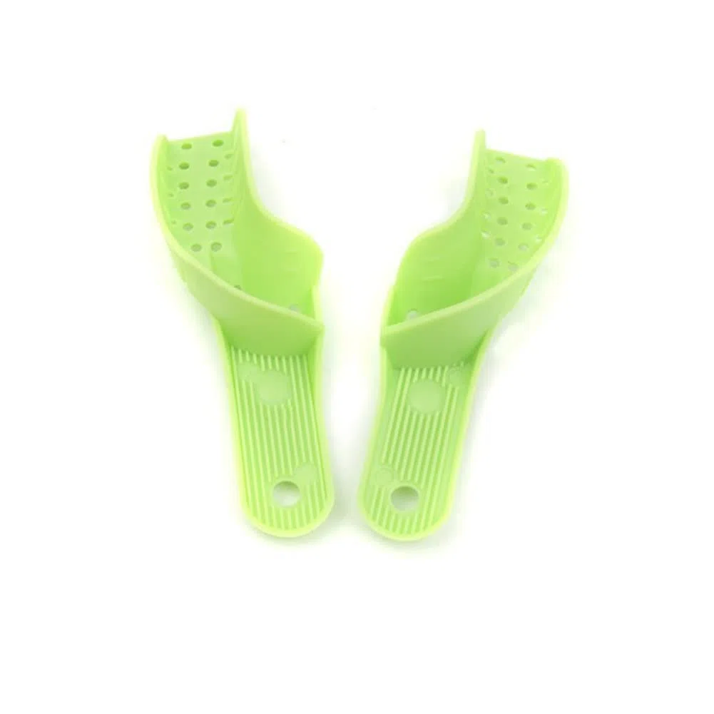 Easyinsmile Dental Impressions Tabletts, Autoklav-perforierte Tabletts für Erwachsene und Kinder, Grün, 10 Stück
