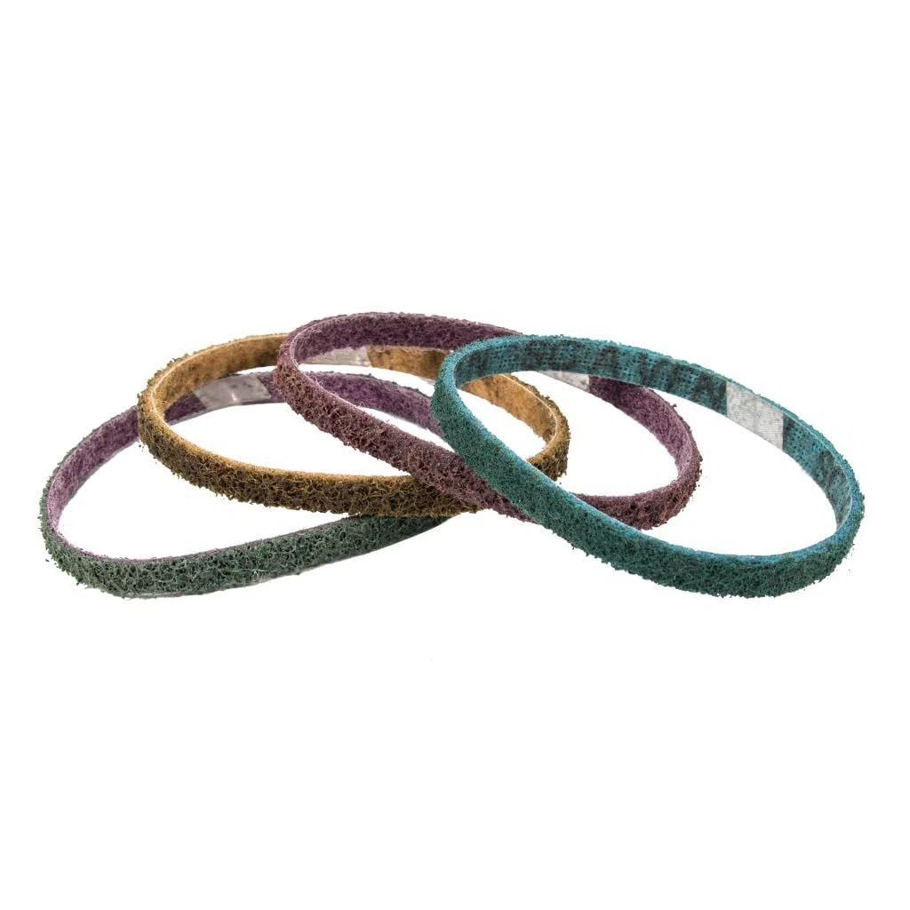 12 Stück Vlies-Nylon-Schleifband, 330 x 10 mm, 3/8 x 13 Zoll, grob bis fe-in, for Entgraten von Edelstahl-Metallstreifen(Red)