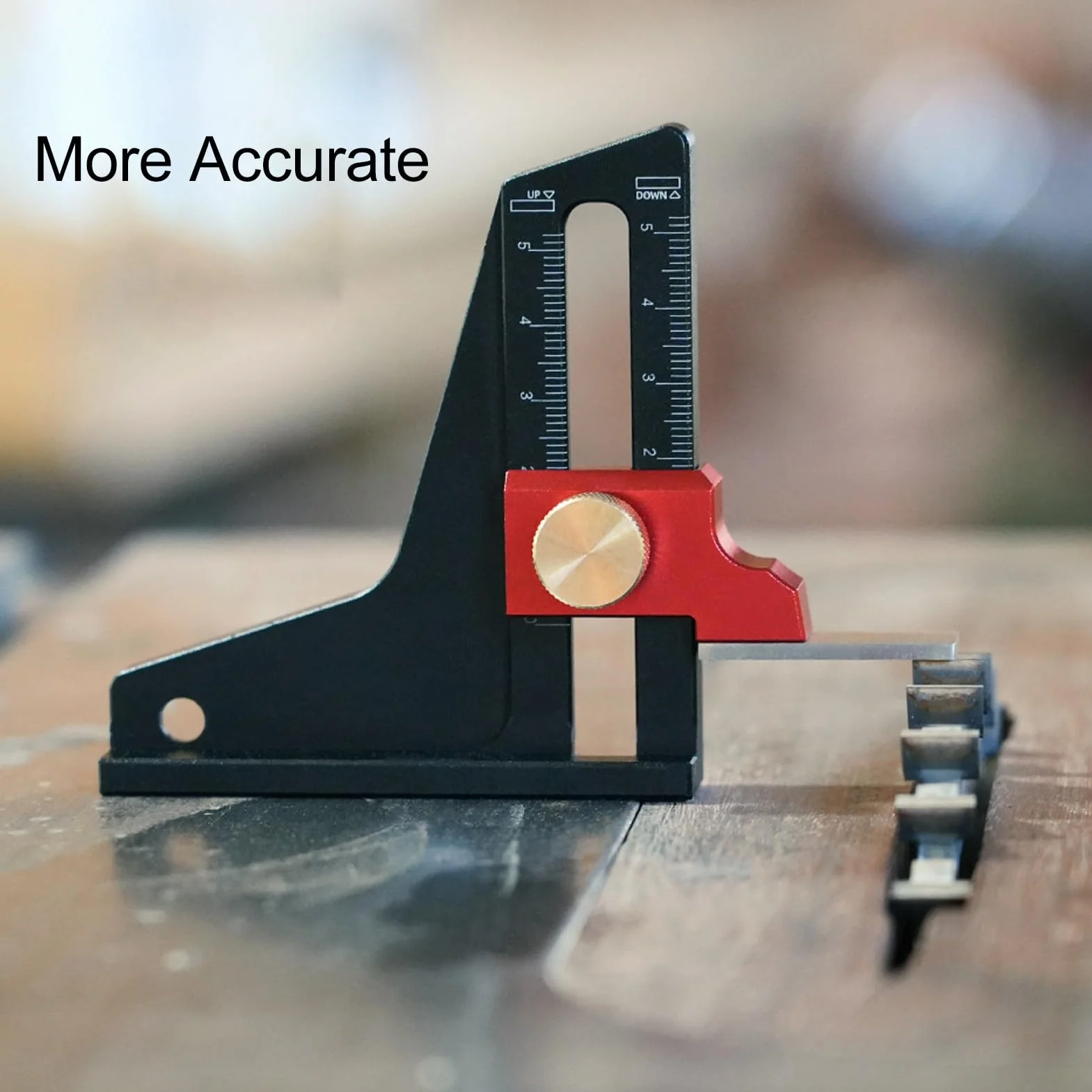Tiefenmesser aus Aluminiumlegierung, Digitaler Höhenmesser, Tiefenmesser für Oberfräsentisch, Tischkreissäge, Holzbearbeitung und Mehr
