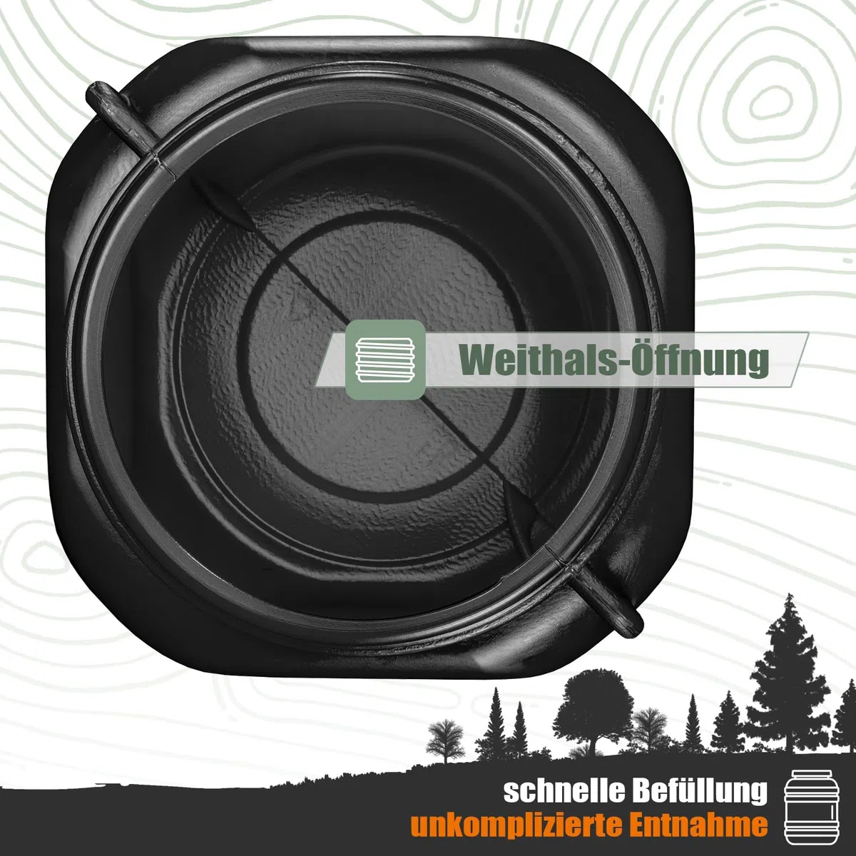 Weithalsfass Futtertonne Hund Gärfass Lebensmittelbehälter mit Deckel Kanister Lebensmittelecht Futter Tonne Pferd Mostfass (Schwarz, 20 Liter)