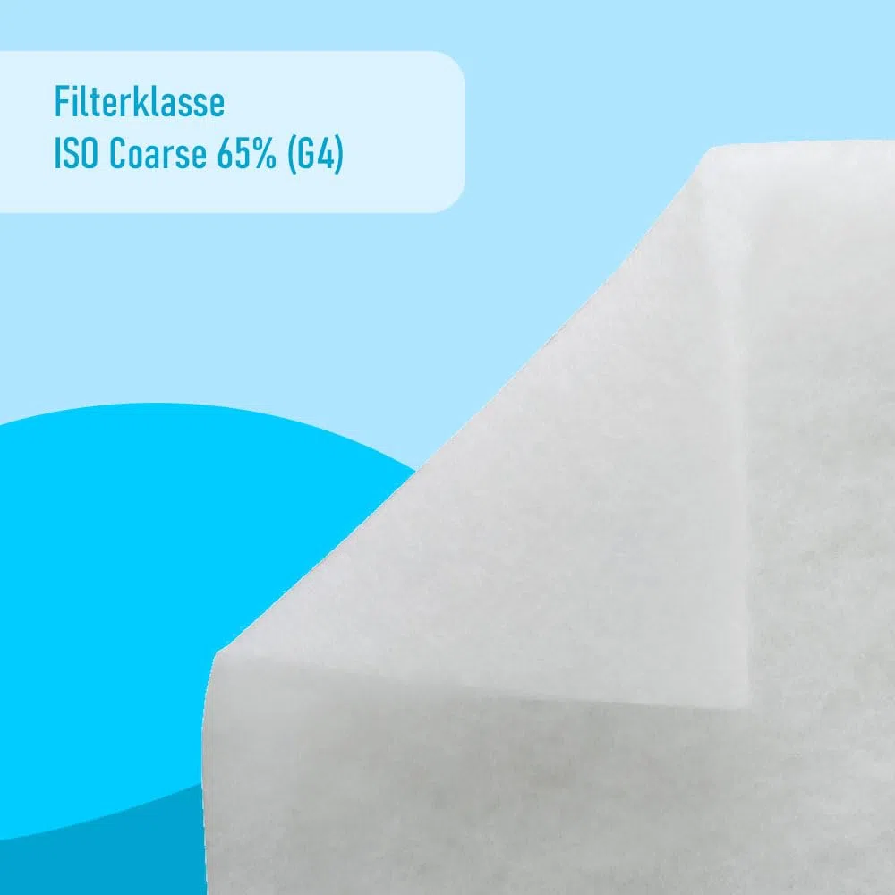 Filtermatte G4 weiß, 20mm dick, 1x1m, Filtervlies für Lüftungsanlagen & Industrieanlagen