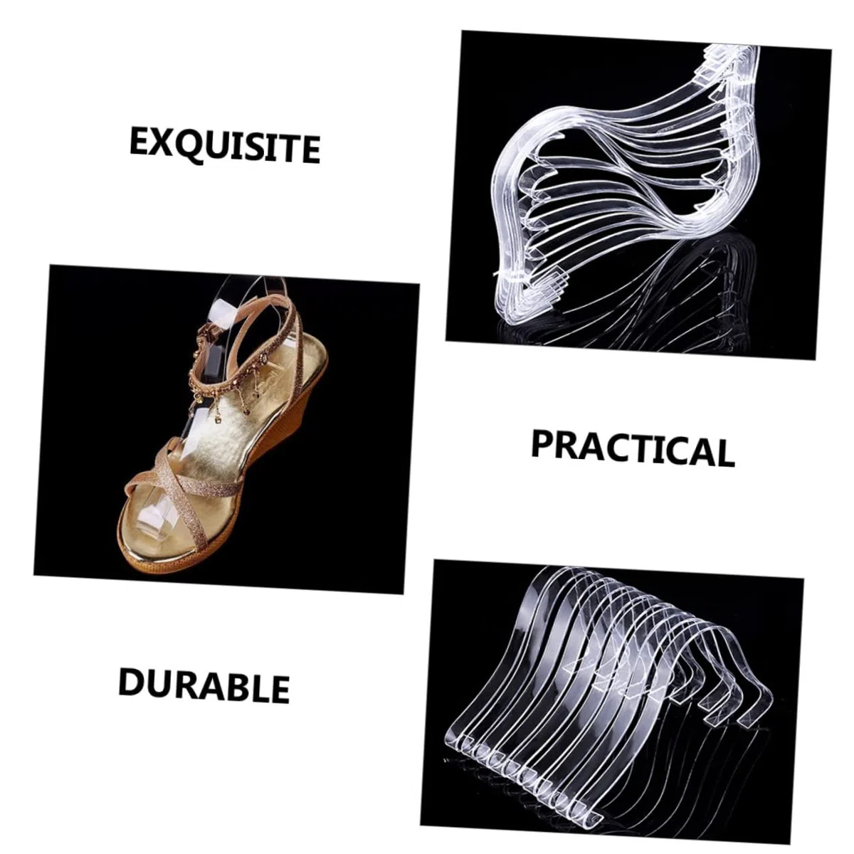 Cabilock 10 Stück Packung Stapelbare Transparente Acryl Schuhhalter für Sandalen und Sneaker zur Schuhaufbewahrung und Präsentation im Regal und Schrank