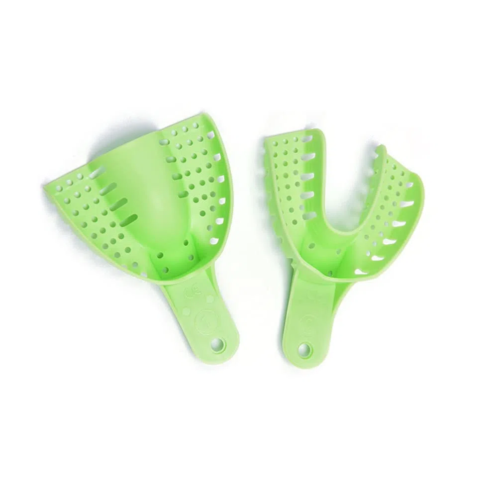 Easyinsmile Dental Impressions Tabletts, Autoklav-perforierte Tabletts für Erwachsene und Kinder, Grün, 10 Stück