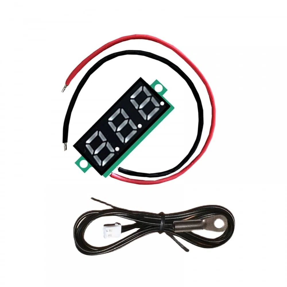 LED-Display Digitales Thermometer Modul, 0,28 Zoll DC 4V-28V Digital-Thermometer mit NTC Wasserdichter Temperaturfühler aus Metall
