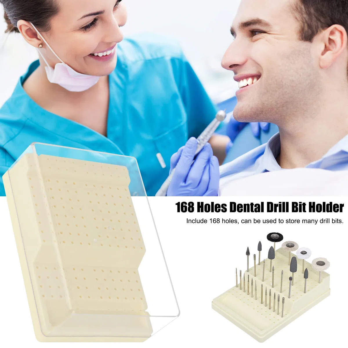 Dental Bohrer, 168 Löcher Dental Bohrer Halter Dental Bohrer Ständer Organizer Container Dental Zubehör