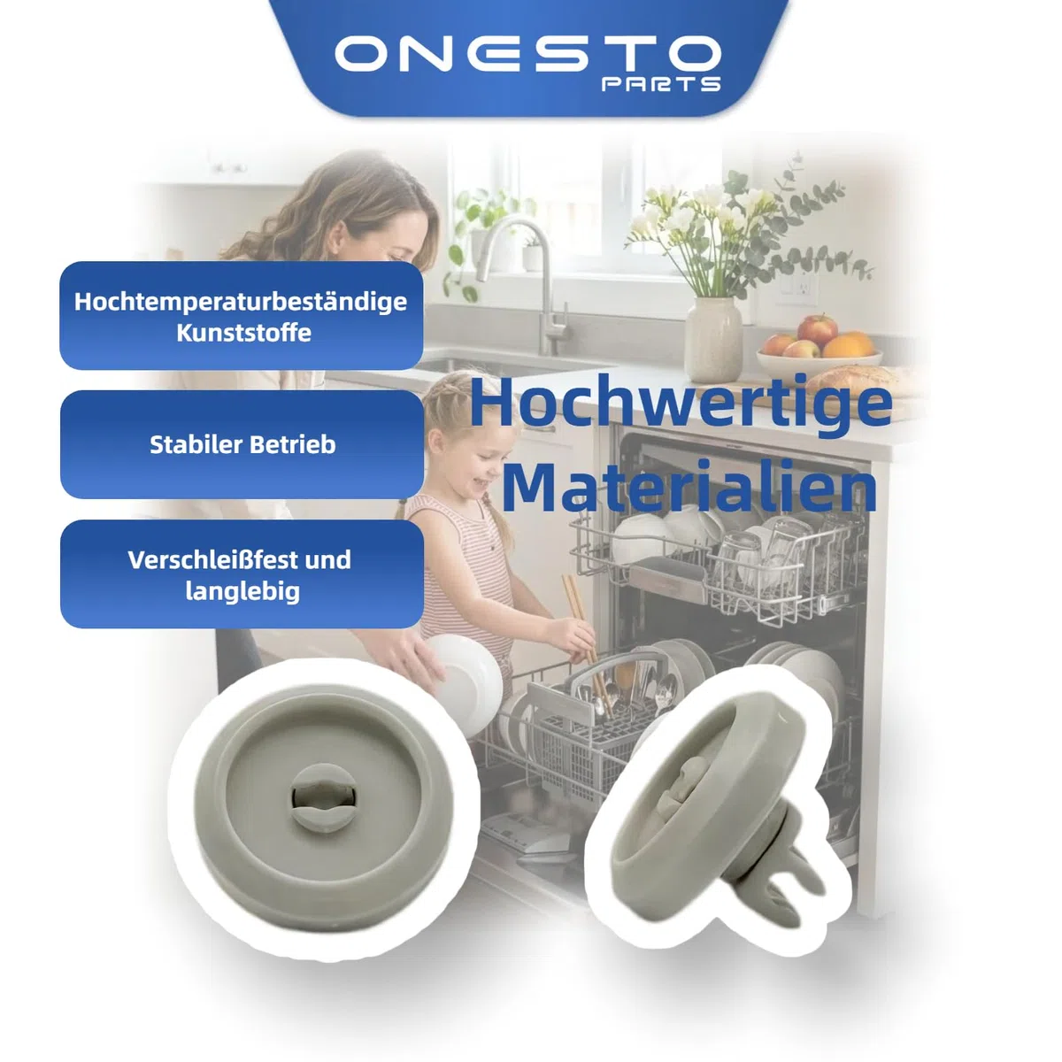 2 Stück Ersatz Unterkorbrollen für Miele 2372352 2372353 Geschirrspülerrollen Kompatibel mit Optima Futura Senator Meteor Wheels Set