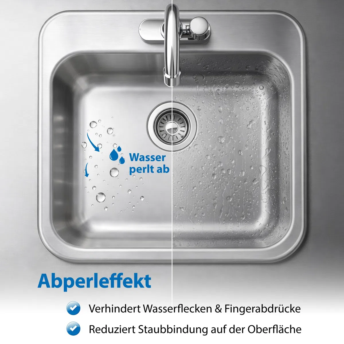 Systempflege (2 x 150ml) – professionelle Reinigung & Pflege für alle Metalle wie Edelstahl, Aluminium & Chrom sowie für Kunststoff, Keramik, Glas & Emaille – für Haushalt, Werkstatt & Gewerbe