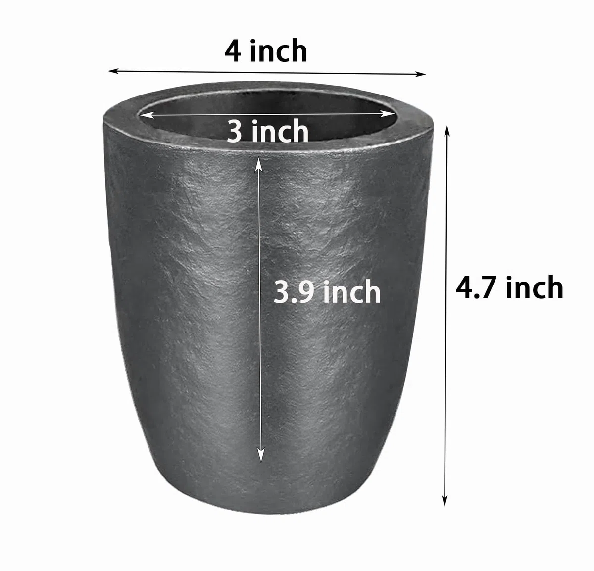 3 kg Graphittiegel, Gießerei, Tiegel zum Schmelzen von Metall, Schmelzen, Gießen, Verfeinern von Gold, Silber, Kupfer, Messing, Aluminium