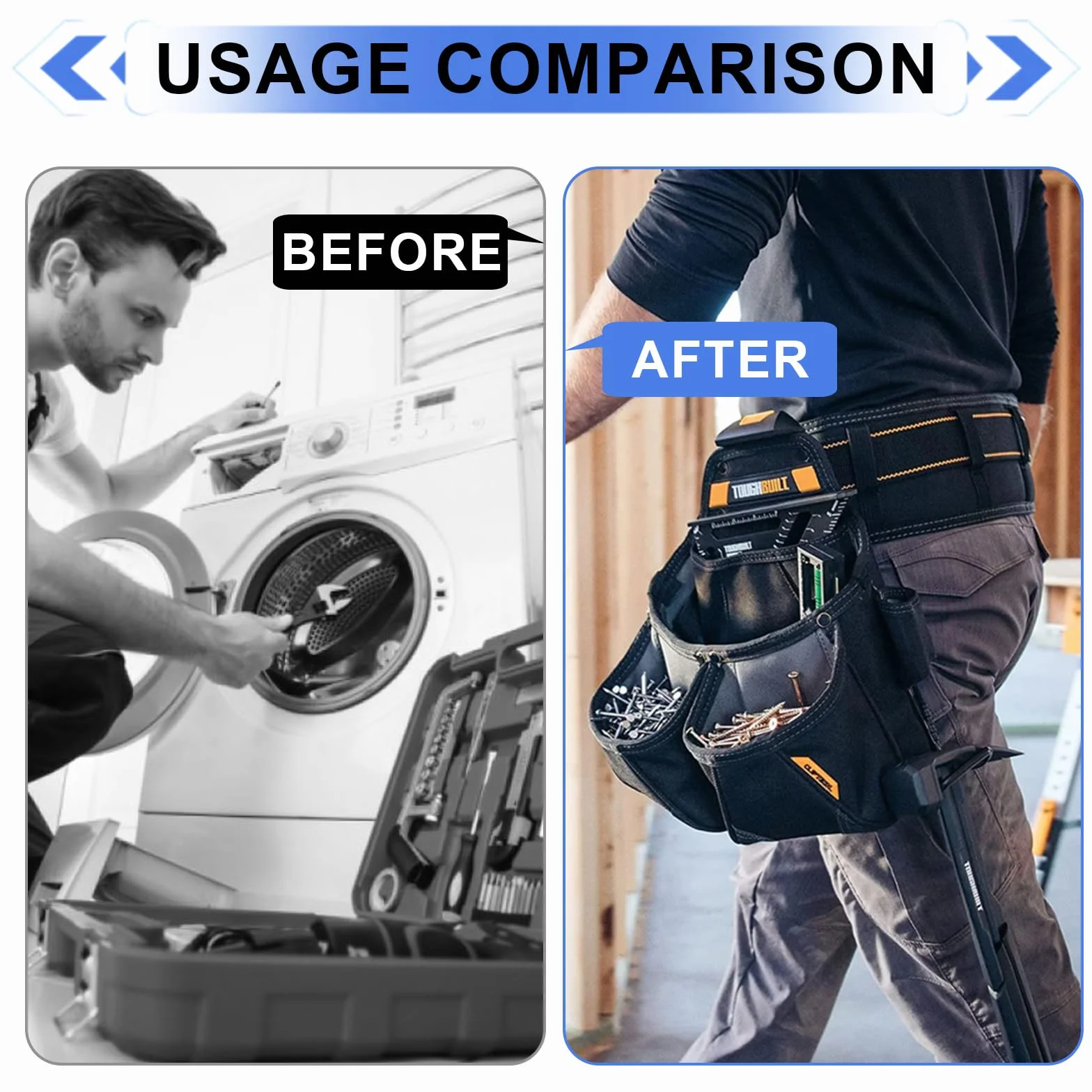 Tool Belt Clip Werkzeugtasche Gürtel, Toolbag Werkzeuggürtel Herren Clip, Elektriker Werkzeugtasche für Tou-ct-150 TB-CT-150SP Modelle, Negro 3 Stück