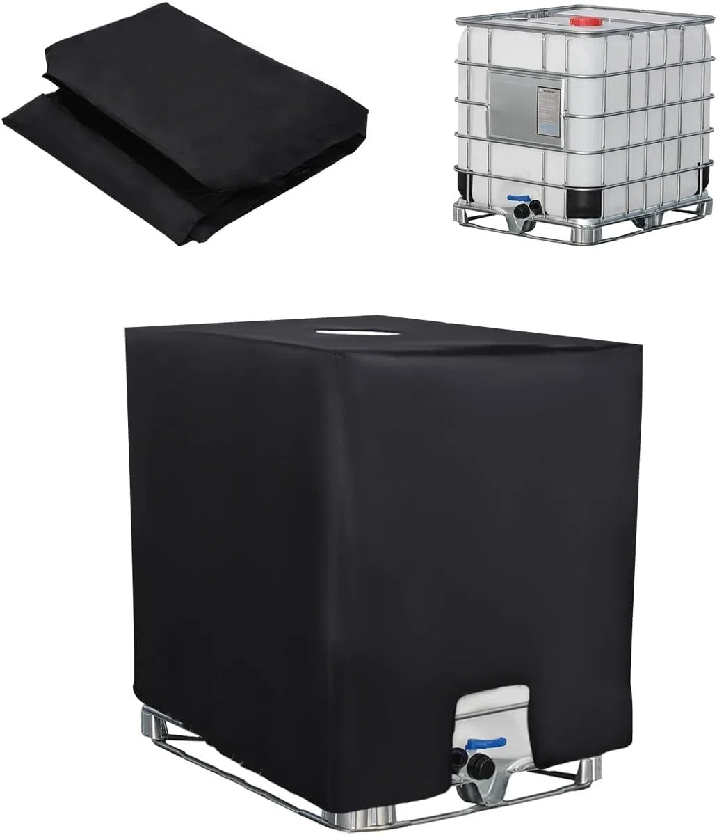 IBC Tank Abdeckung 1000L, IBC Container Zubehör, Wassertank UV-Schutzfolie, Regentonne Abdeckung, Schutzplane Regenwassertank, Geeignet Für 1000L IBC-Tank Container Cover (120 X 100 X 116 Cm)