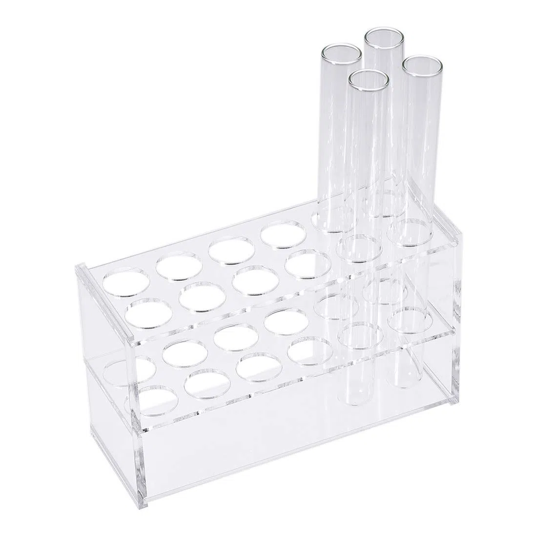sourcing map Reagenzglashalter Rack 2x6 Wells für 25ml Zentrifugenröhrchen Klar