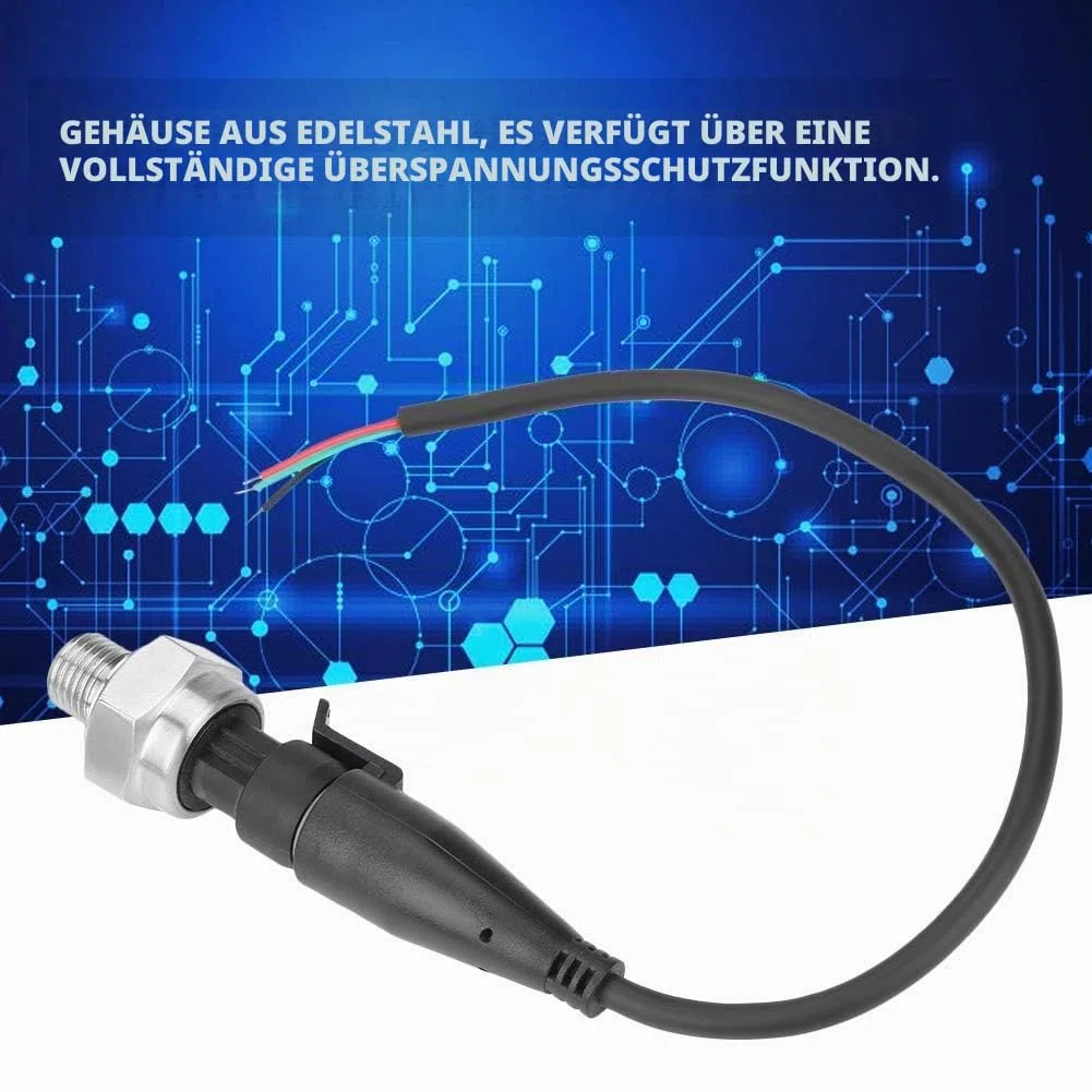 Edelstahl Drucksensor, G1/4" 5V Ausgang 0,5-4,5V/0-5V Druckmessumformer Sensoreingang für Öl Brennstoff Gas Luft Wasser(0-80PSI)