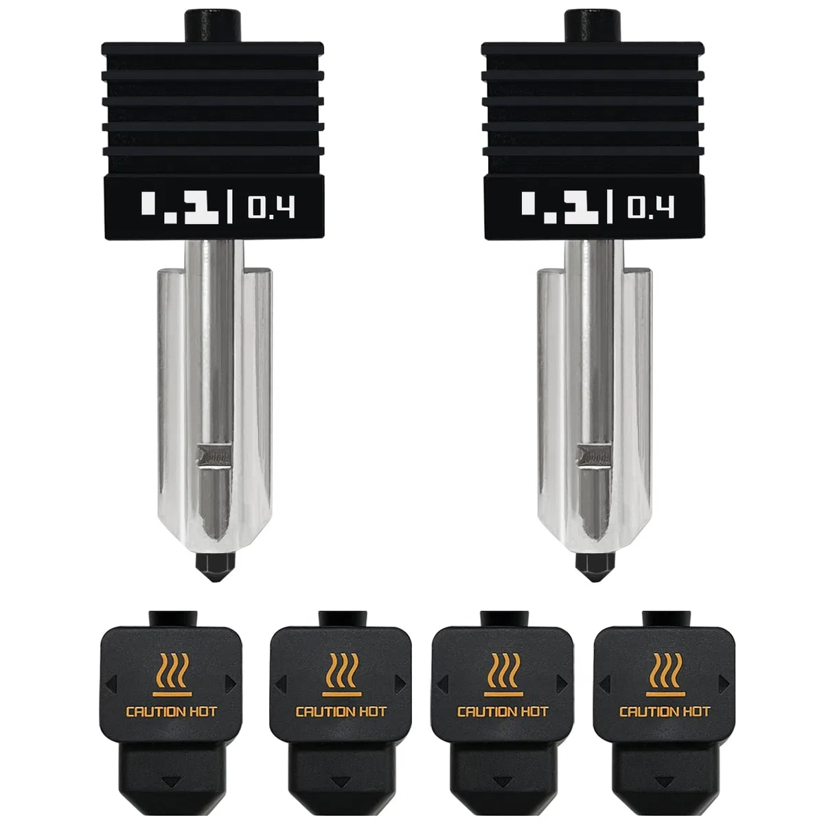 HzdaDeve 2-Pack 0.4MM P2S/X2D/H2D/H2S/H2C Combo Hotend Druck Kopf Hot End Kit Extruder Upgrade Hochtemperatur gehärtete Stahldüse mit 2PCS Silikon Abdeckung Socke für Bambu Lab A1/A1 Mini 3D Drucker