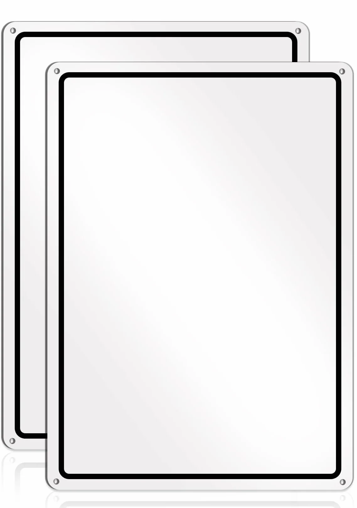 2-Stück Leeres Alu-Schild DIY Tafel Weiße Schilder mit Schwarze Rahmen Nachrichtentafel Metal Weiße, 25x35cm Blanko-Aluschild (Black)