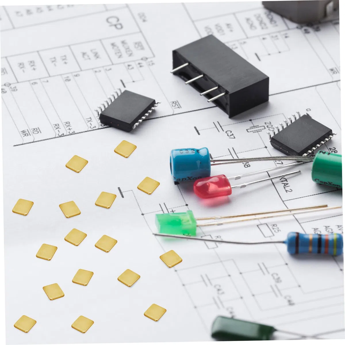 TOPBATHY Lötchips Vorgeschnitten 150 Stück 2x2mm Lötzinn aus Vergoldetem Kupfer für Schmuckreparatur und Elektroniklöten in Bastelprojekten
