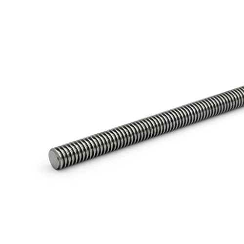 DOLD Mechatronik Trapezgewindespindel 12x3 mm, Rechtsgewinde, Edelstahl, Teilgewinde, glänzend, 1000 mm x 12X3