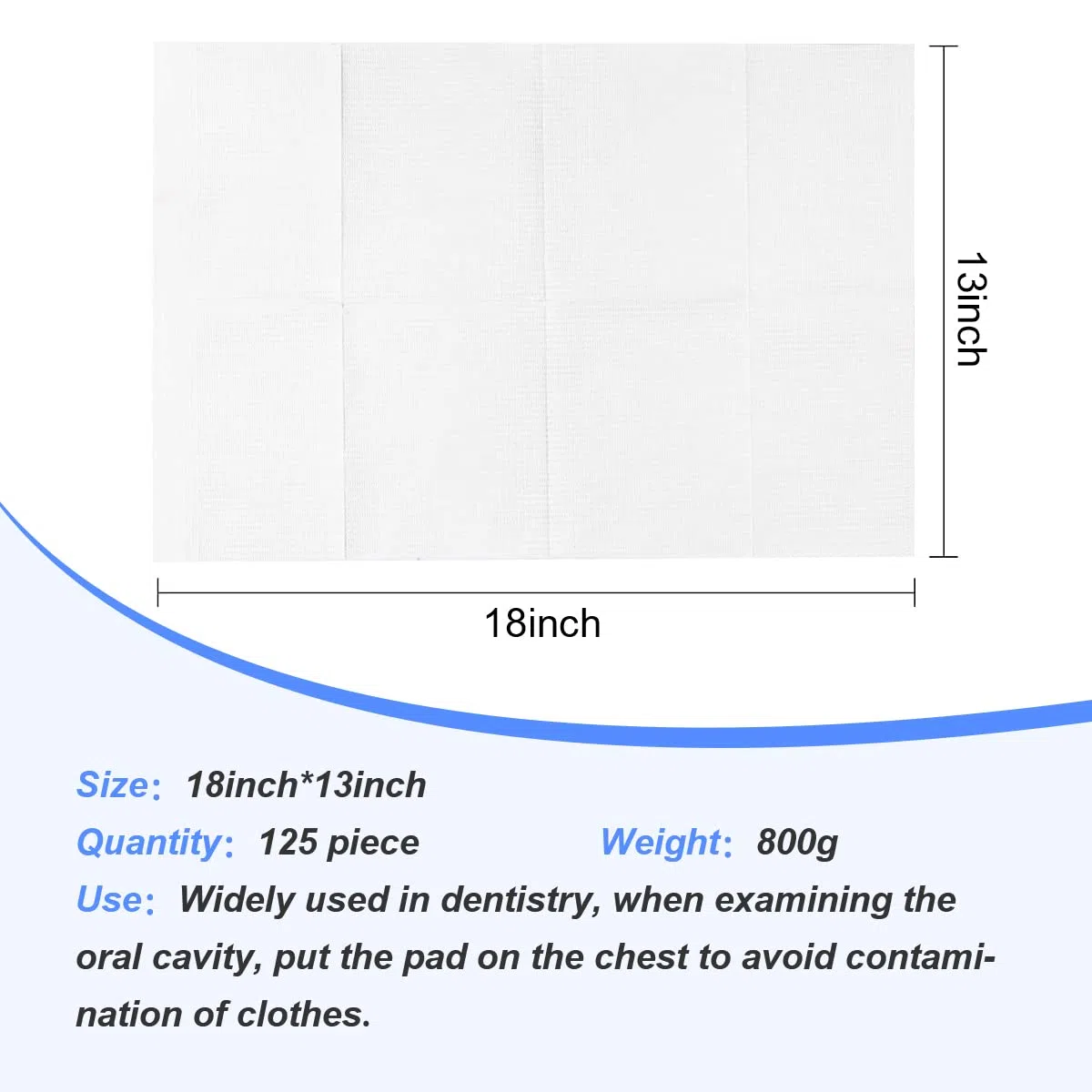 125 Stück Tattoo Lätzchen,Einweg Dental Lätzchen 33 x 45cm Tisch Matten Wasserdichte Patienten Lätzchen Tattoo tisch Lätzchen für Zahnklinik, Tattoo-Piercing(Weiß)