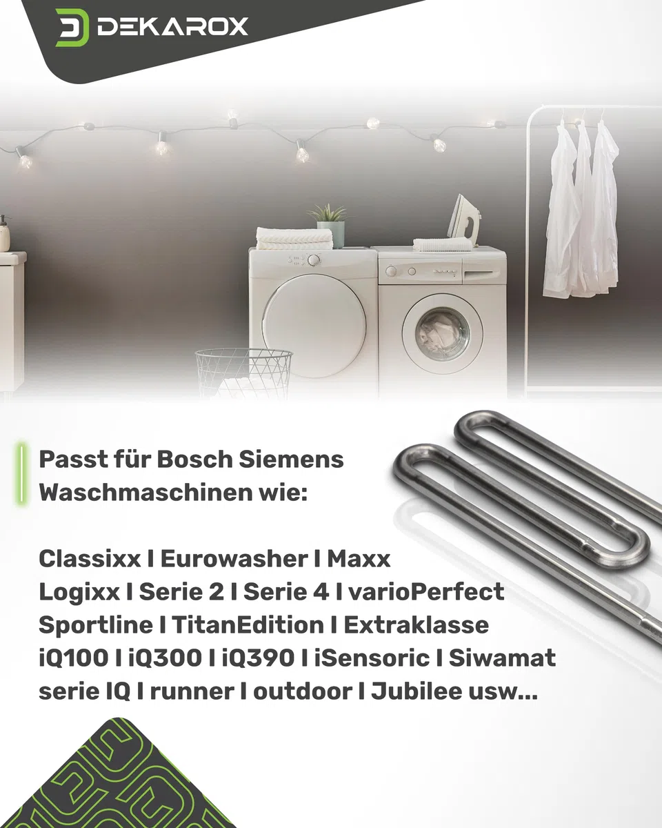 Heizelement 2000W 230V für Bosch Siemens 12042284 12024403 12029196 für Waschmaschine wie iQ100 iQ300 Maxx Classixx Logixx varioPerfect iSensoric Extraklasse Siwamat