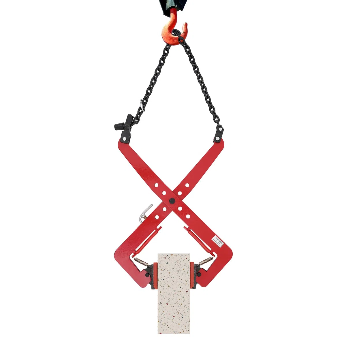 500kg Steinklemme Hebeklammer, Verstellbare Gummi-Backen 33-70cm, Legierungsstahl & Anti-Rutsch-Design, Bordsteinzange, Versetzzange, Hebeklemme für Steine Anheben und Transportieren