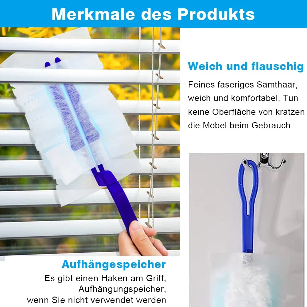 30 Stück Staubwedel Tücher mit 1 Handgriff, Staubmagnet Staubtuch, Staubtuch Nachfüllung, Reinigungsstaub Staubtuch Nachfüllung, Staubmagnet für Staub Schmutz Tierhaare, pdn0083
