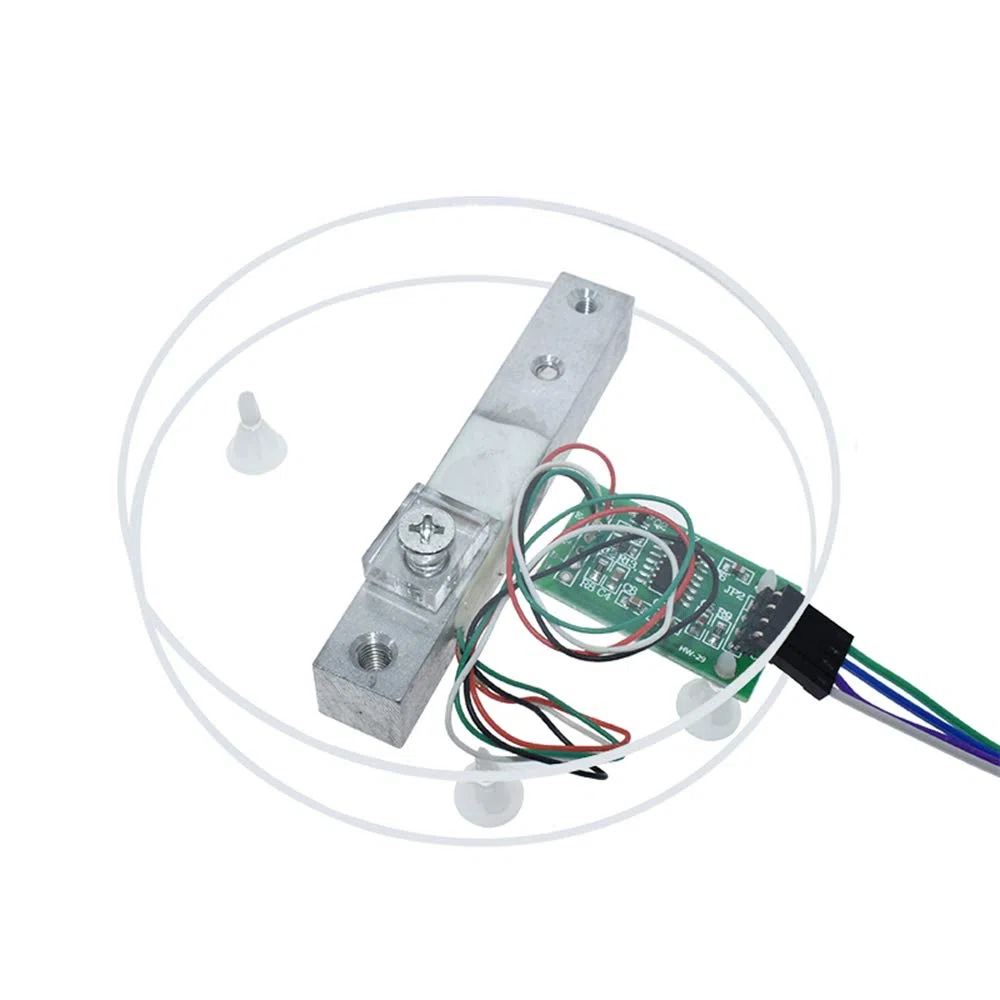 HX711 Gewichtssensor Modul Kit Digitales Wägezellen Gewichtssensor A/D Modul 5 kg Tragbare elektronische Küchenwaage für Arduino mit 3.5 mm x 1.35 mm Stromkabel, Waagenanzeigemodul