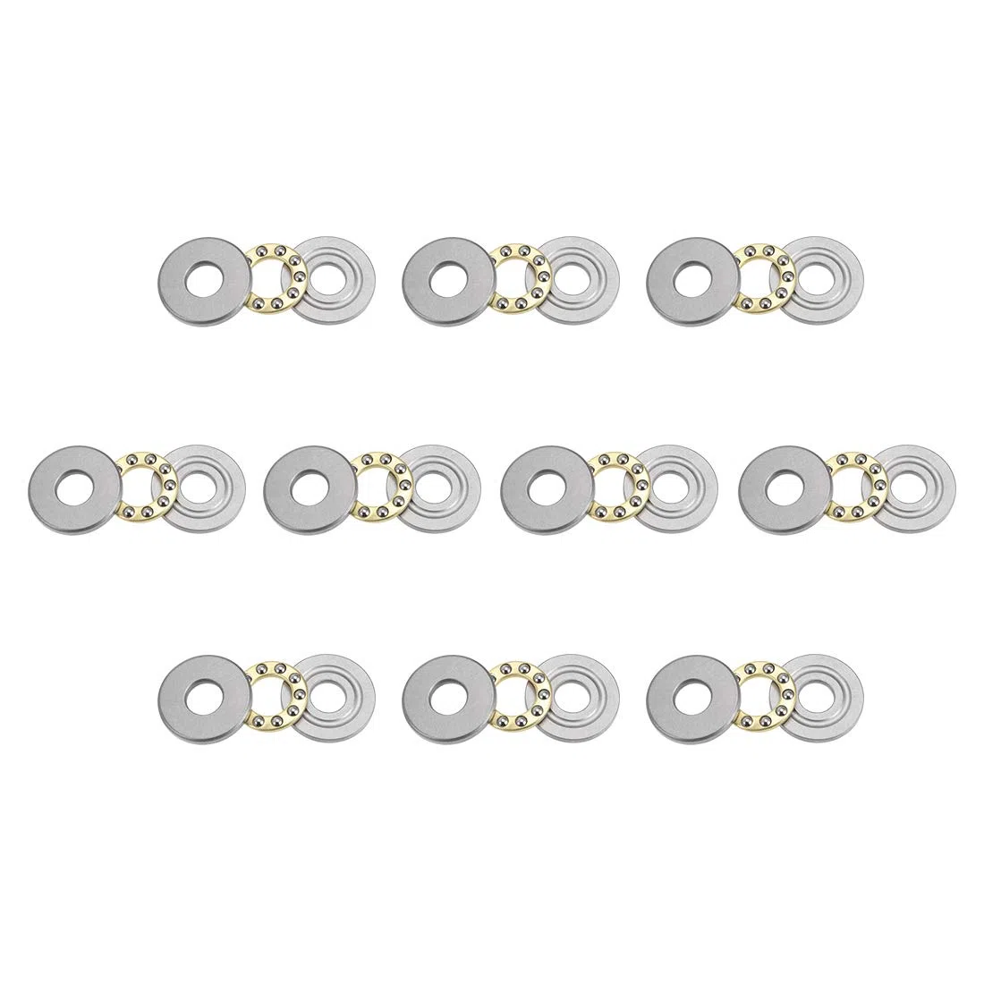 sourcing map 10 Stück Einzelnrichtung F8-22M Axialkugellager 8 mm x 22 mm x 7 mm Chromstahl