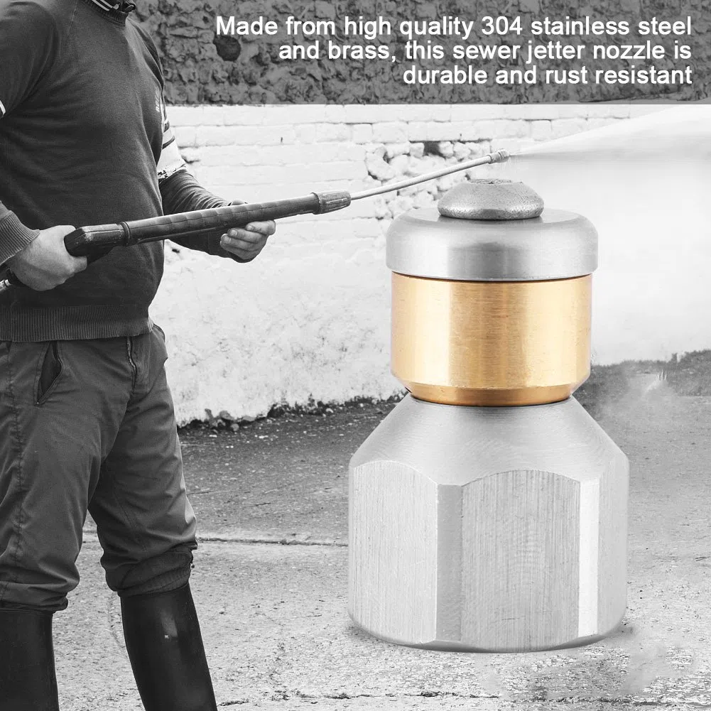 Edelstahl SS304 Druckkanalrohr Rohrabfluss Waschdüse 3/8bsp Weibliche Abwasserdüse Jagel Düsen Düsen Düsenabfluss Strahldüsen Druck Waschmaschine Jagd Düse