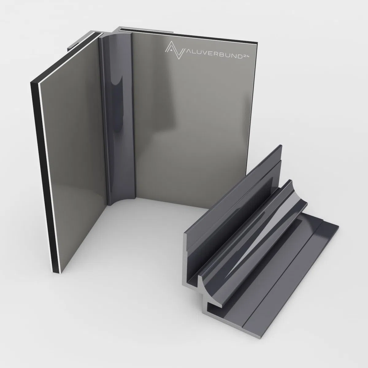 Aluminium Profil 100cm Inneneckprofil - Anthrazit - für 3mm Alu-Verbundplatten PVC-Wand-Paneelen Acrylglas HPL-Platten - Ideal für Küchenrückwände Duschrückwände Wandverkleidungen