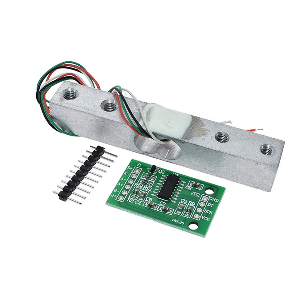 HX711 Gewichtssensor Modul Kit Digitales Wägezellen Gewichtssensor A/D Modul 5 kg Tragbare elektronische Küchenwaage für Arduino mit 3.5 mm x 1.35 mm Stromkabel, Waagenanzeigemodul