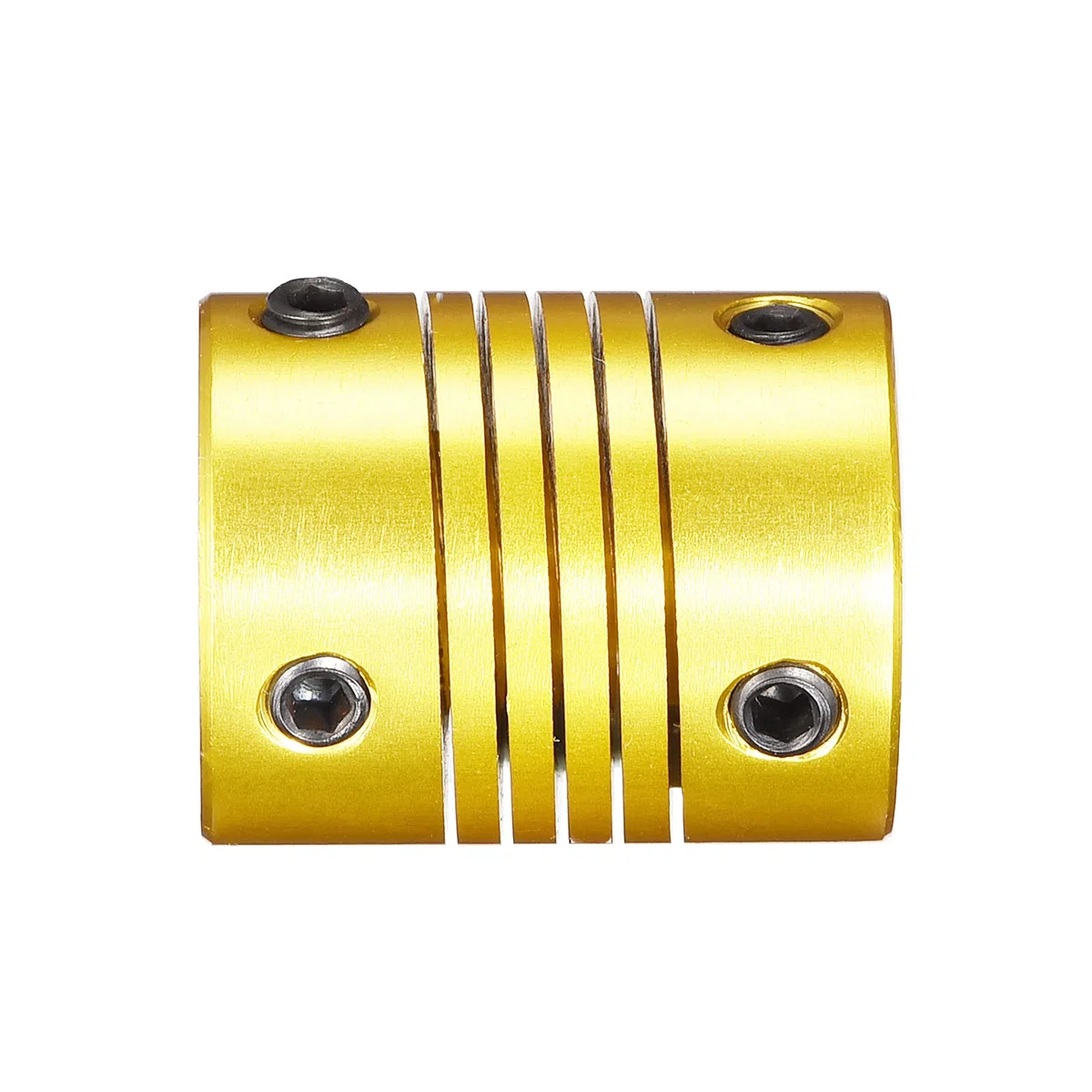 sourcing map 5Stk. 10mm bis 8mm Aluminiumlegierung Flexible Wellenkupplung L25xD20 Goldton