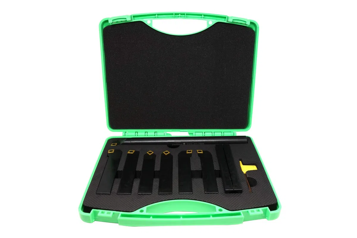 PAULIMOT Drehmeißel-Set mit Wendeplatten, 20 mm, 7-teilig inkl. Bohrstange