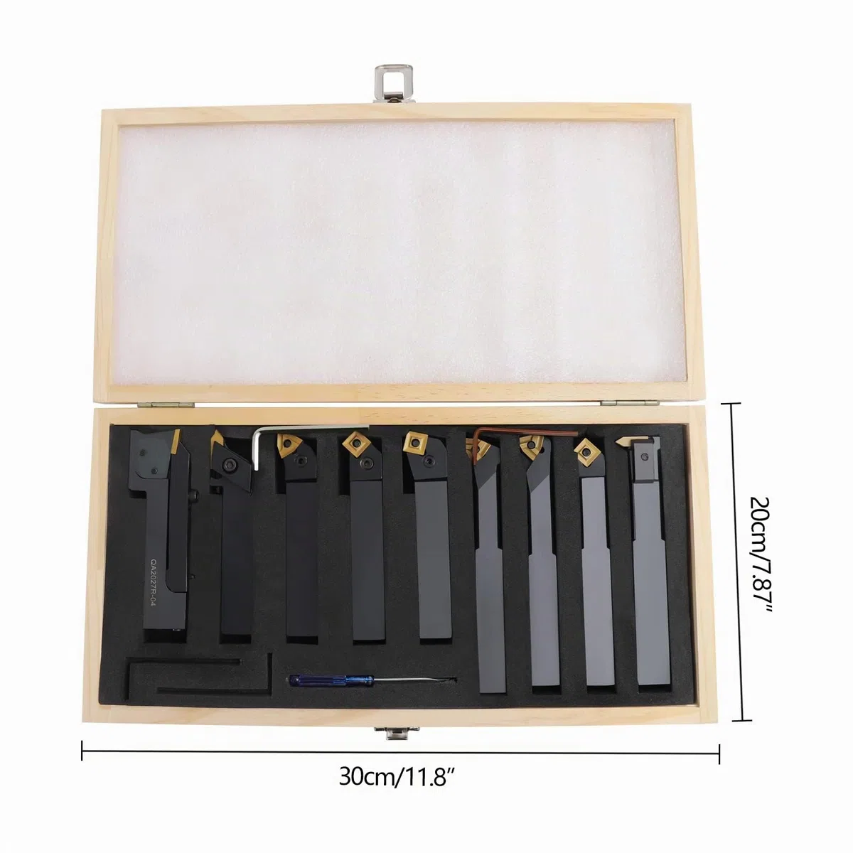 9 Tlg Drehstahl Satz 20mm Sinterkarbid mit Wendeplatten Drehmeißel-Set Drehstähle Abstechmeißel Geeignet für Drehbänke Stahl/Stahlguss