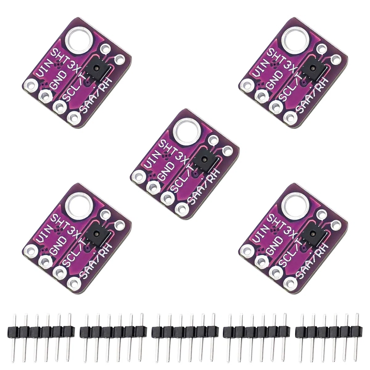 SHT31-D Temperatur Feuchtigkeit Sensor,Digital Temperatursensor Feuchtigkeitssensor Modul mit IIC I2C Schnittstelle,2.4~5.5VDC Humidity Sensor für Arduino（5 Stück）