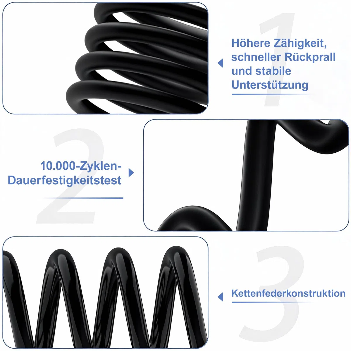 Druckfeder Edelstahl Feder, Drahtdurchmesser 4mm Federstahl, Starker Druckfeder-Außendurchmesser 40mm Stoßdämpfende Rückholfeder Druckfedern 2 Stück 4X40X60mm