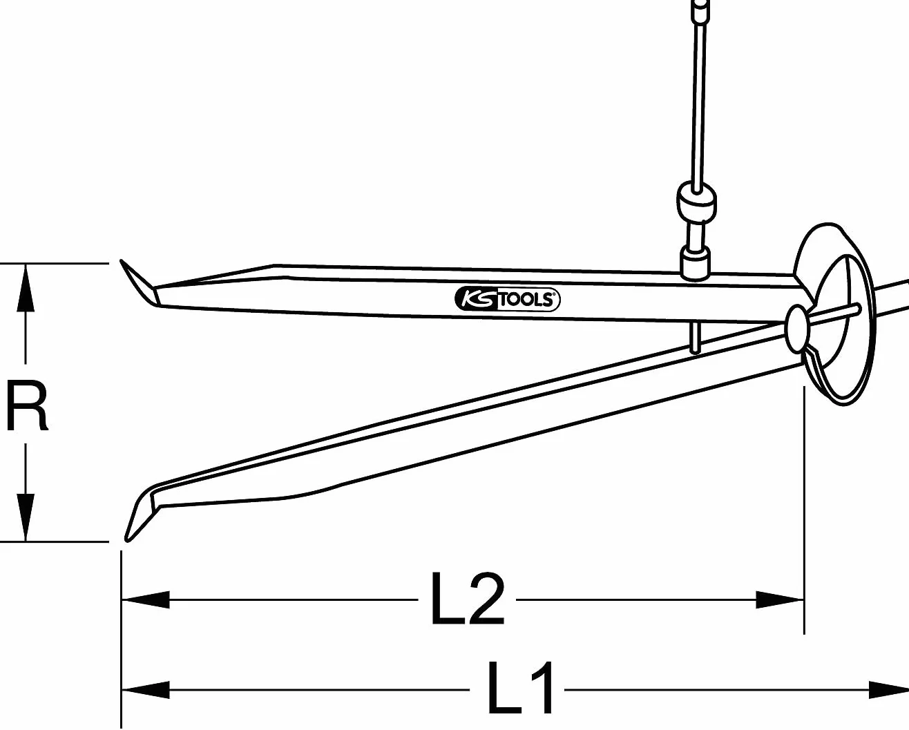 KS Tools 300.0422 Präzisions-Feder-Lochzirkel-Innentaster, 200mm
