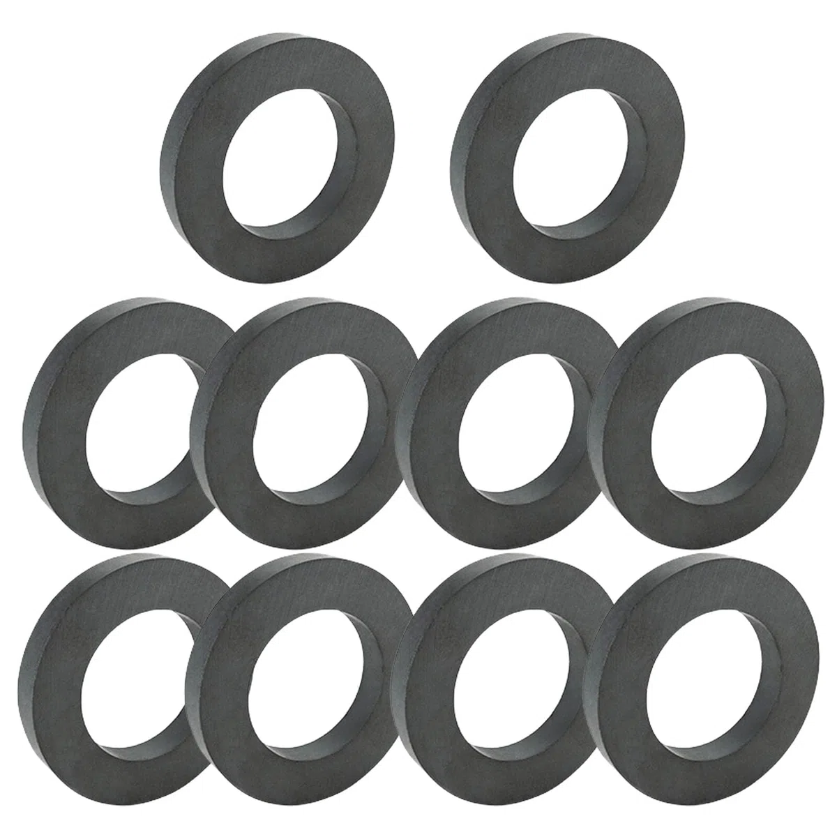 Aicharynic 10 Stück Ringmagnet, Ø 45 mm x 22mm x 8 mm Ferrit Ringmagnet mit Loch, Magnetring Strapazierfähig Ringmagnete Magnet Scheibe mit Loch Ring für Industrie, DIY, Basteln, Wissenschaftsprojekte