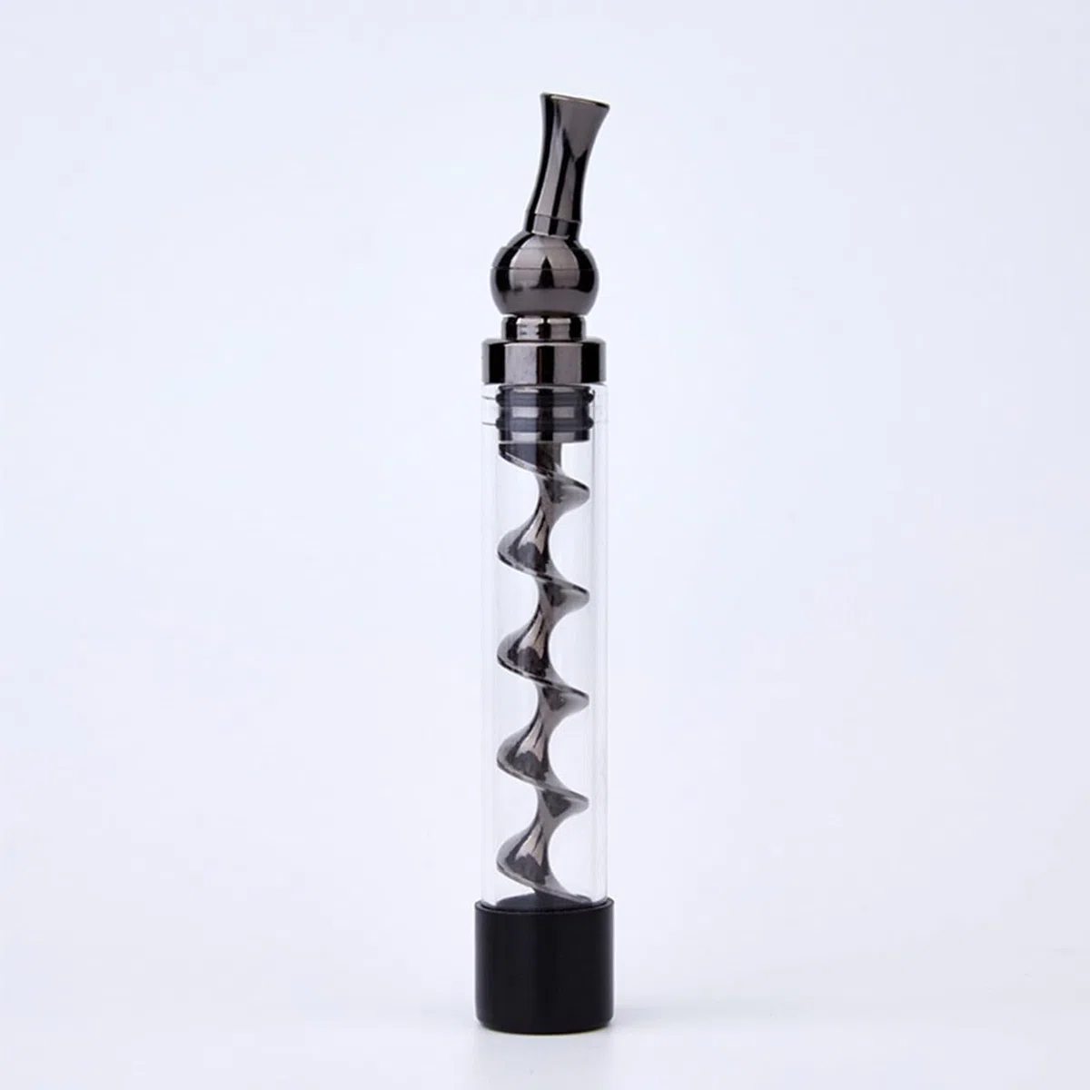Tragbare, leicht zu reinigende, gedrehte Glasstumpfpfeife, Glas Twisty Blunt mit Schwenkkopf, eingebautem Mahlwerk, Twisty Glass Blunt Pipe mit verstellbarer Kammer, Twisty Glass Blunt Glaspfeife