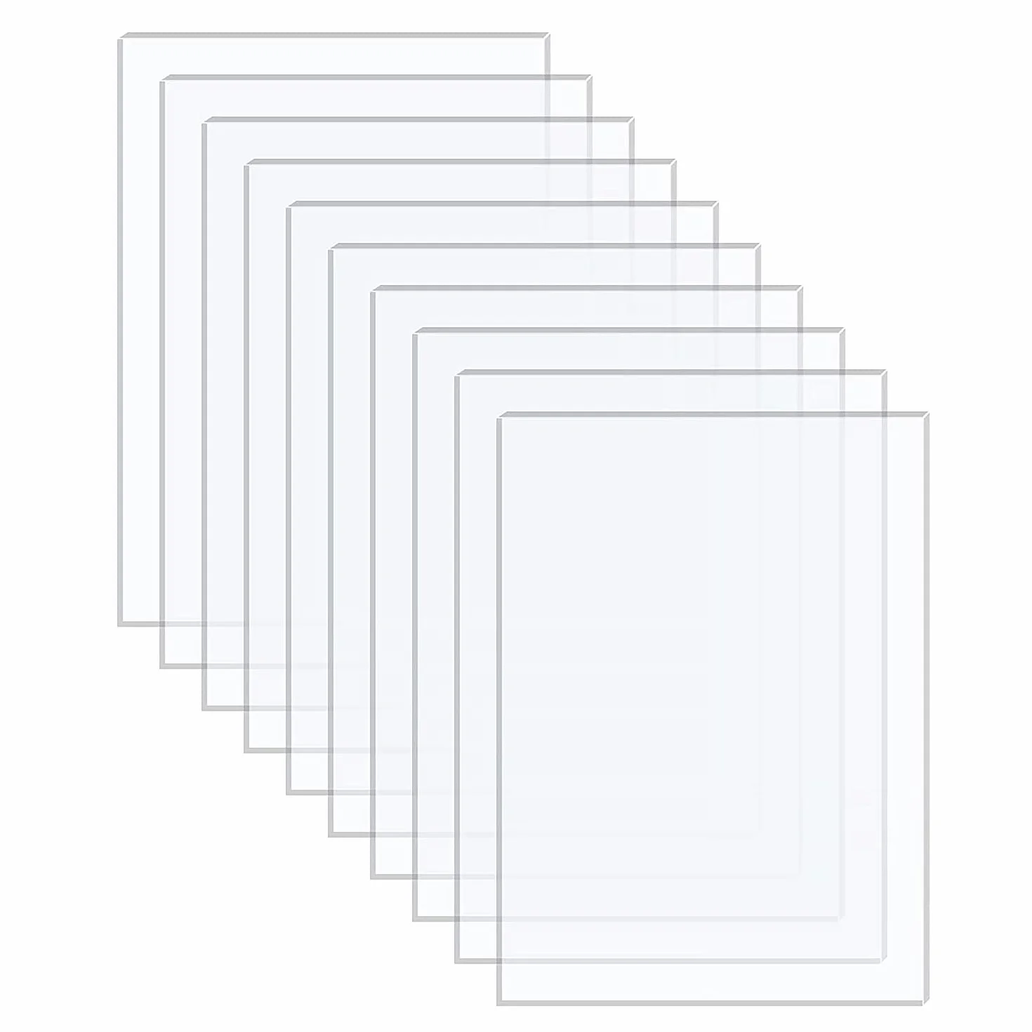 10er Set Acrylglas Platten Transparent 3mm, 13 x 18 cm Acrylplatten ultra klare Kunststoffplatten für Laserschneiden, Glasersatz, Projektausstellung