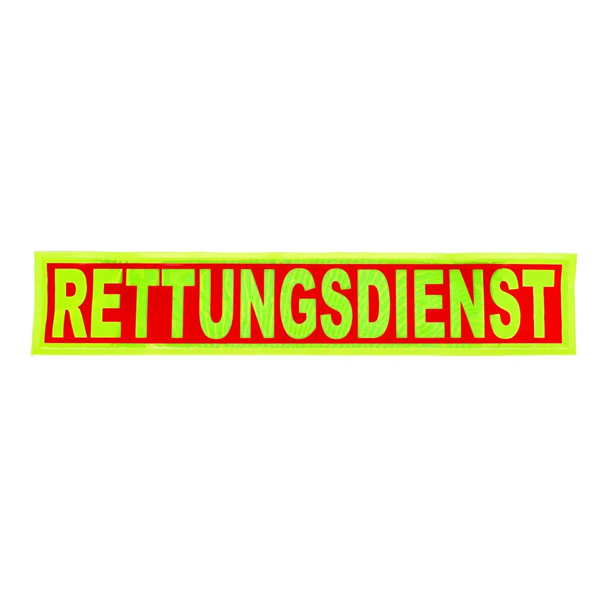Rückenschild RETTUNGSDIENST negativ rot/gelb 42 x 8cm