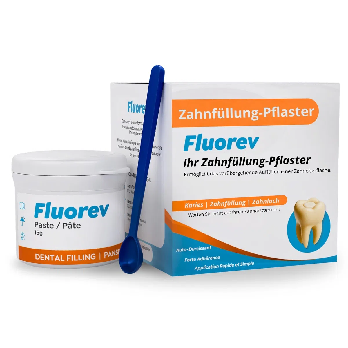 Temporäres Zahnfüllmaterial – Provisorische Zahnreparatur (Karies, Füllungen) und sofortige Schmerzlinderung – Gebrauchsfertig, einfach anzuwenden – Mit Zinkoxid – 15 g