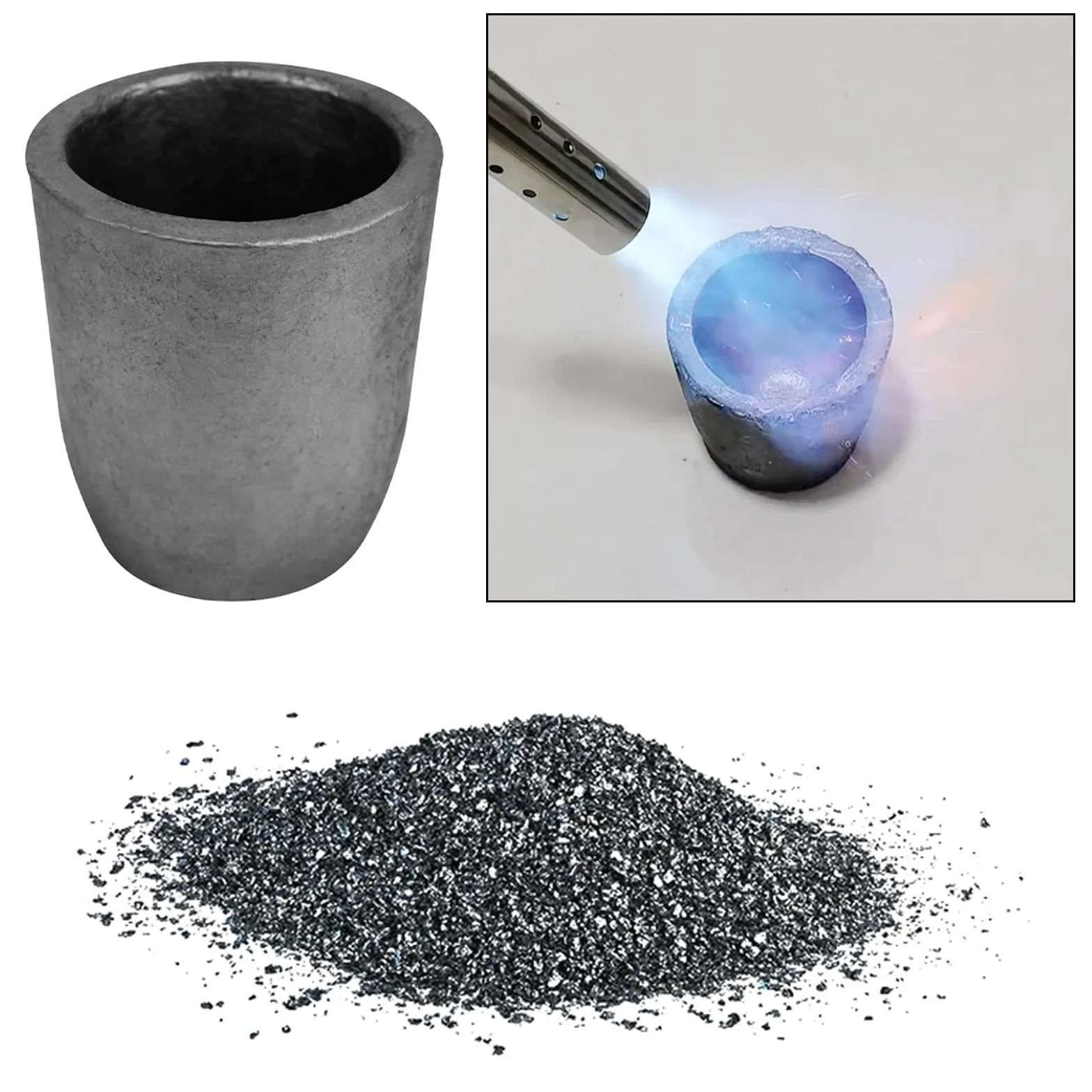 Gießerei Graphit Tiegel, Guss Tiegel, Ofentiegel Schmelztiegel, Becherform Siliziumkarbid Graphitofen Gießtiegel Schmelzwerkzeug (#3-3kg)