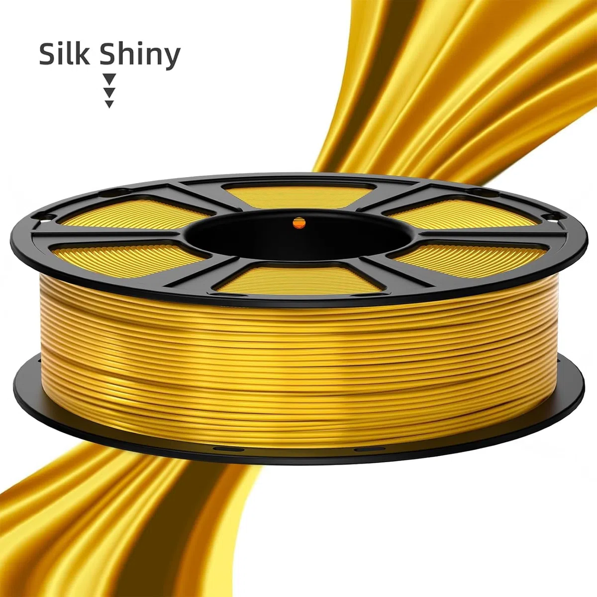 GIANTARM PLA Silk Filament 1.75 mm, 3D Drucker Filament, PLA 1 kg Spule, Durchmessertoleranz bei +/-0.03 mm, Silk Golden