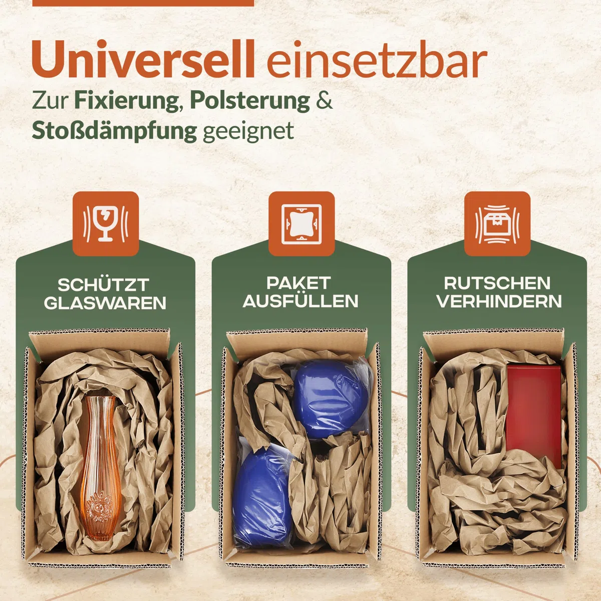 100x Papierpolsterstreifen 20 x 9cm I Füllmaterial I umweltfreundliches Verpackungsmaterial I Versandverpackung