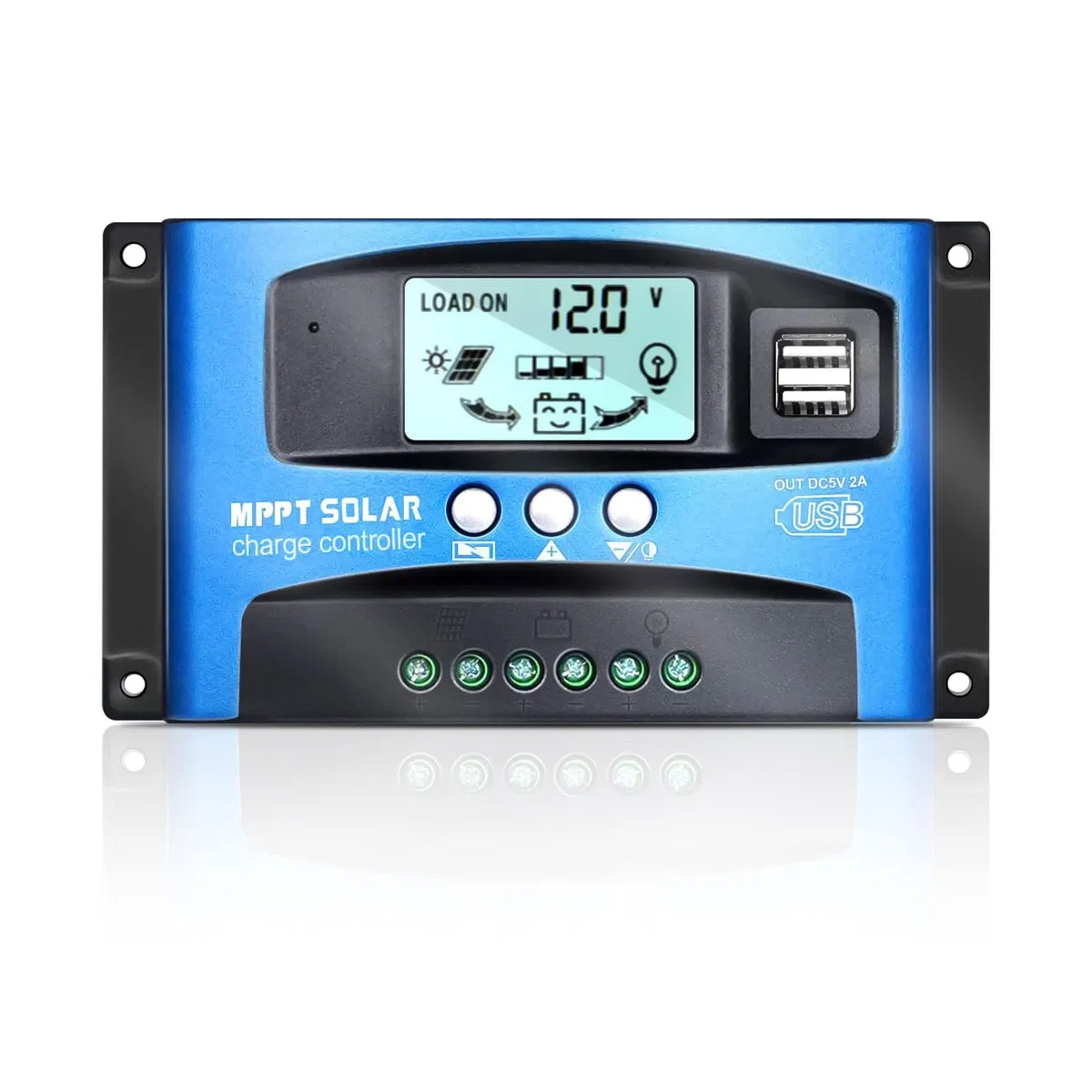30A MPPT Solarladeregler,12V/24V Solar Charge Controller ,Autofokus Tracking,Solarpanel Regler mit LCD Display,Dual USB port