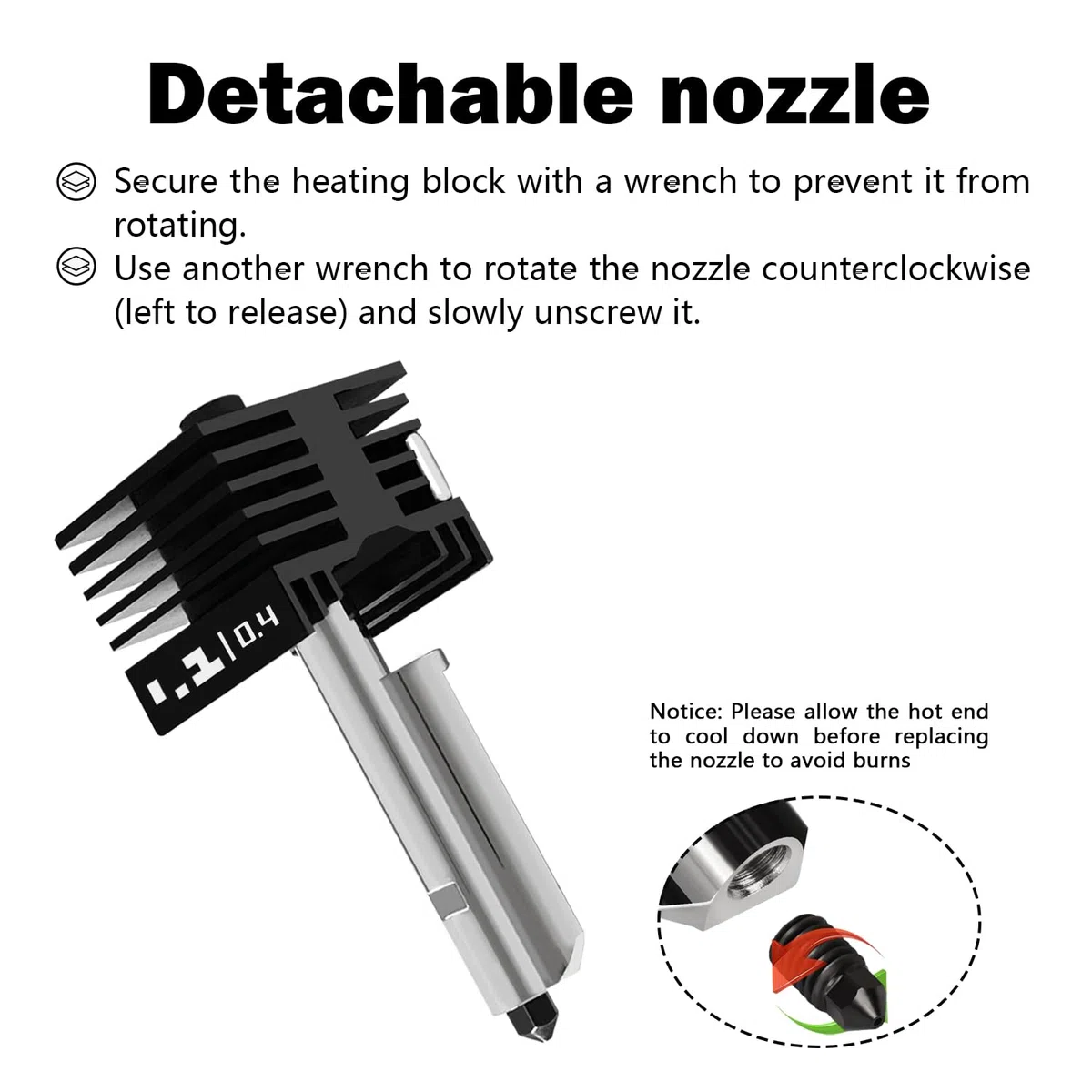 HzdaDeve 2-Pack 0.4MM P2S/X2D/H2D/H2S/H2C Combo Hotend Druck Kopf Hot End Kit Extruder Upgrade Hochtemperatur gehärtete Stahldüse mit 2PCS Silikon Abdeckung Socke für Bambu Lab A1/A1 Mini 3D Drucker