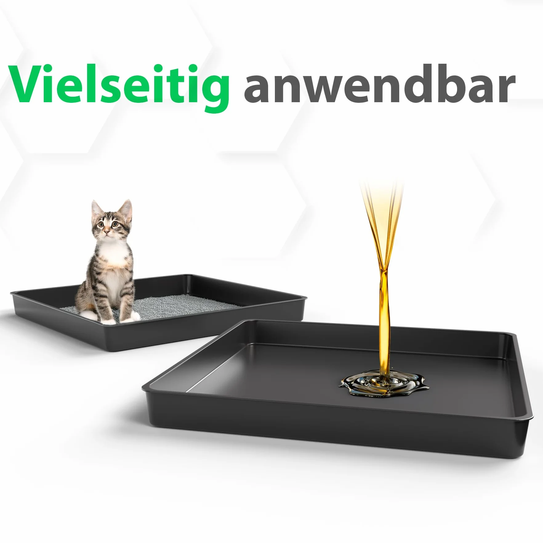 BigDean Allzweckwanne 60x60x7cm ideal als Grillrost Wanne, Kotwanne oder Mörtelwanne – hochwertige Kunststoff Wanne