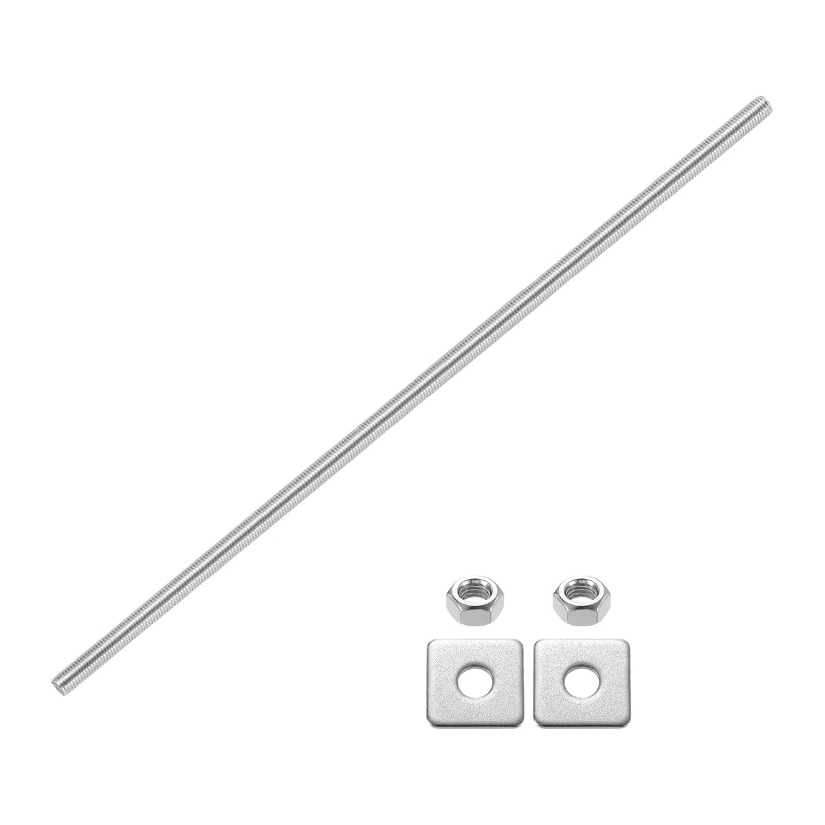 QUARKZMAN Gewindestange Vollgewinde M10 x 400mm 304 Edelstahl Vollgewindestangen Mit Muttern Und Unterlegscheiben Für Klemmen Aufhängungen Und U-Schrauben Silber