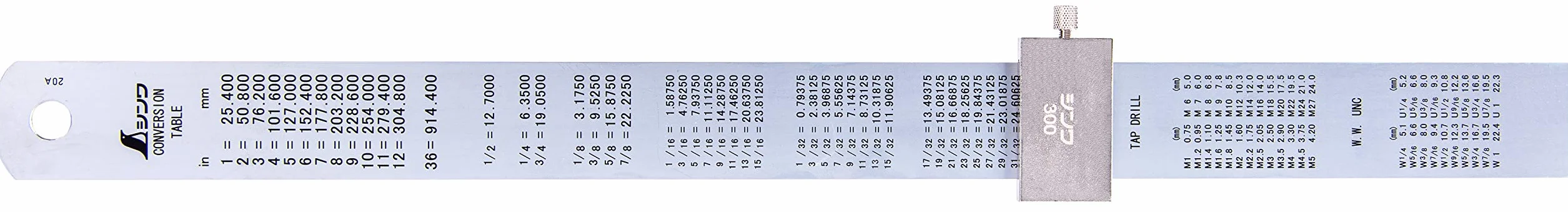 Shinwa 3-D-76752 300 mm metrisches Stahl Regel mit Lineal Stop von tyzacktools